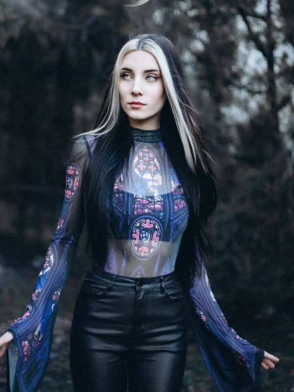 Bodysuit/Top Northern Lights - DivineDarkness- Online shop voor Gothic en Alternatieve Kleding!