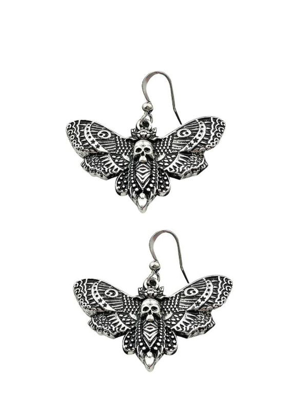 Boucles d'oreilles gothiques Skull Moth