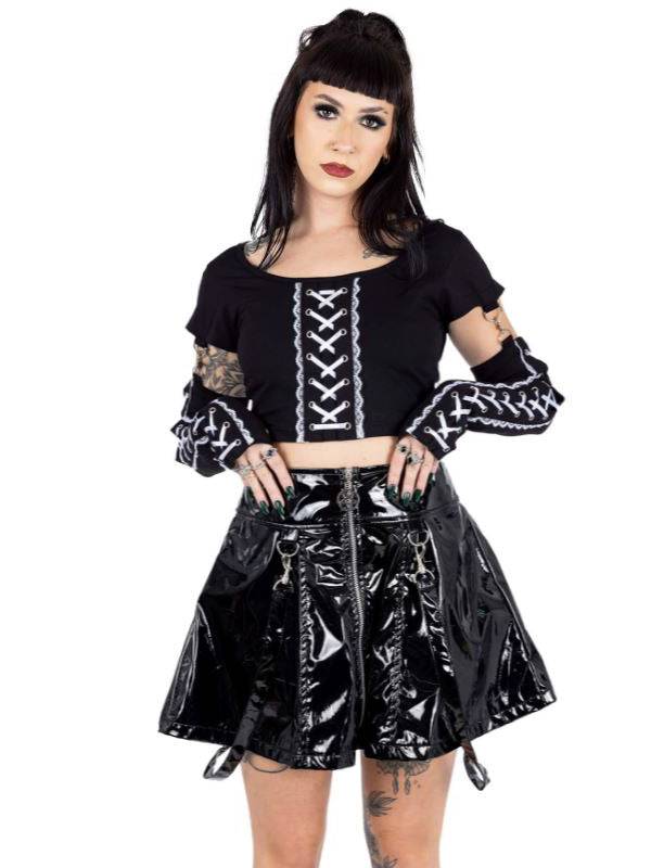 Lilla Rok Heartless - DivineDarkness- Online shop voor Gothic en Alternatieve Kleding!