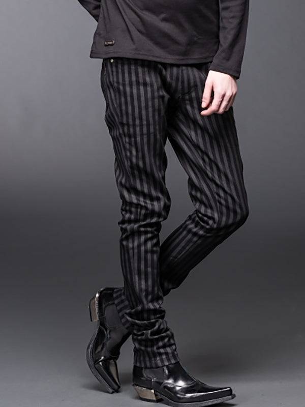 Black and Grey Broek - DivineDarkness- Online shop voor Gothic en Alternatieve Kleding!