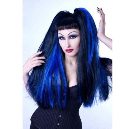 zwart/blauw haarstuk