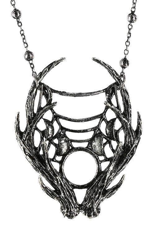 Gothic necklace Moon Antler